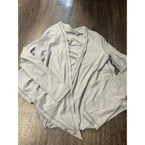 Iviva Girls Gray Open Front Cardigan Sweater Snap Closure Size 14